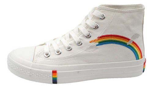 Zapatillas De Lona For Mujer Con Suela Arco Iris .