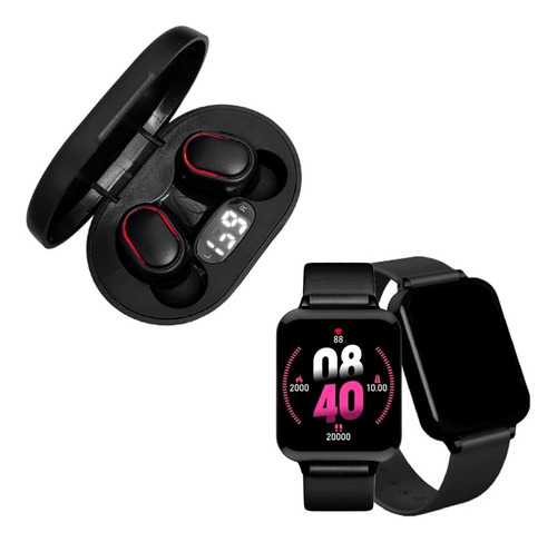 Kit Relógio Inteligente Feminino Na Moda +fone Via Bluetooth