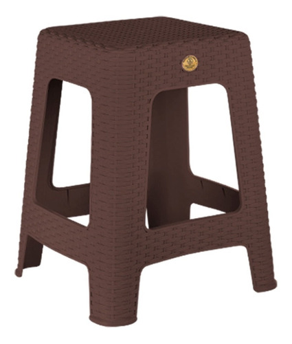 Kit De 4 Bancos Tipo Rattan Para Patio, Jardín Ardilla Color Chocolate