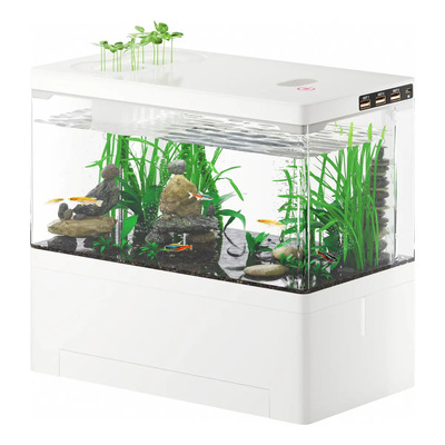 Acuario De Alta Calidad Con Luces Led Filtro Usb 27*24*15cm