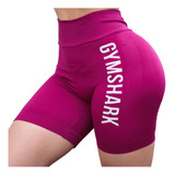 Short Deportivo Seamless Licra Gym Sharkk Letras Dama Fitnes