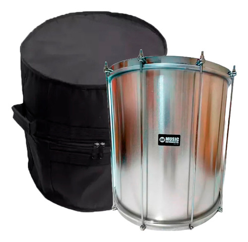 Surdo Alumínio 18 Pol 50cm Profissional Music Samba + Capa