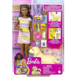 Barbie Conjunto Cachorrinhos Recem Nascidos Negra Mattel