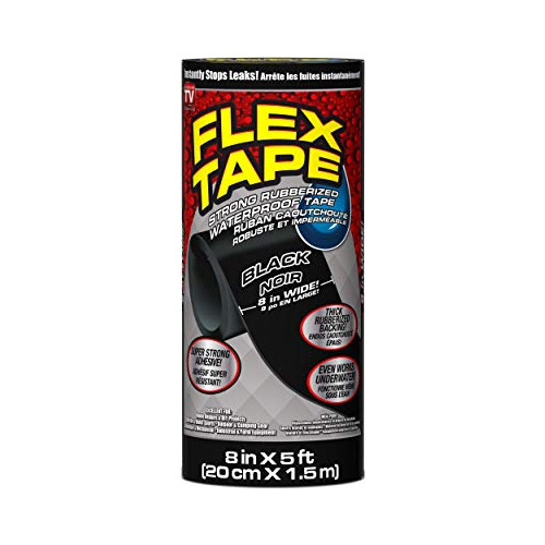 Cinta Flex Tape Impermeable De Goma, 8 Pulgadas X 5 Pies, Ne