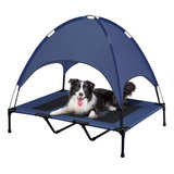 Cama Extragrande Para Perros Con Toldo Portátil En Azul Mari