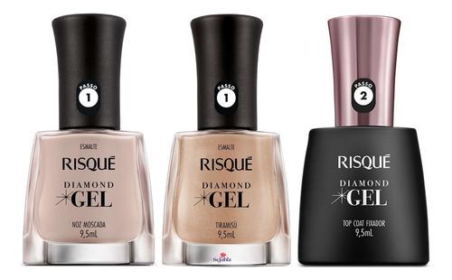 Kit Esmaltes Risque Manicure Atacado 3 Cores Unhas Em Gel