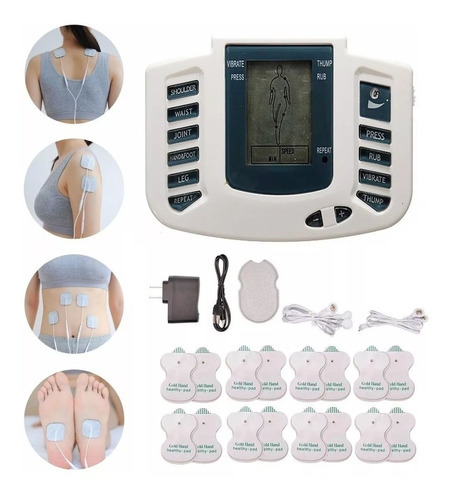 Aparelho Tens Estimulador Elétrico Fisioterapia Massagem Cor Branco 110v/220v (bivolt)