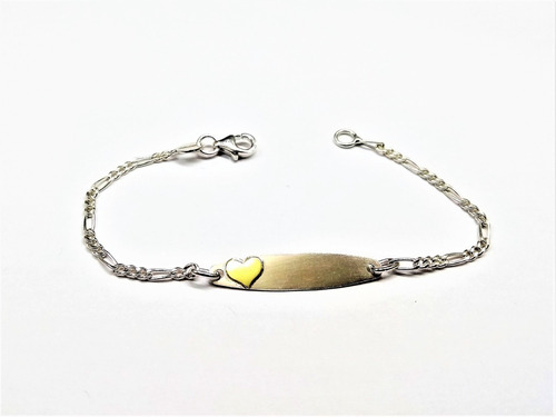 Pulsera Identidad Nene O Nena 17cm + Grabado Plata 925 Y Oro