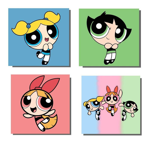 Porta Copo Descanso Bolacha Mdf - Power Puff Girls