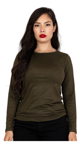 Blusa Lisa Manga Larga Basica Promocional Sublimar Curvy