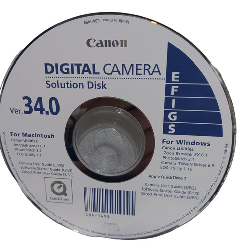 Cd Canon Digital Camera 34.0