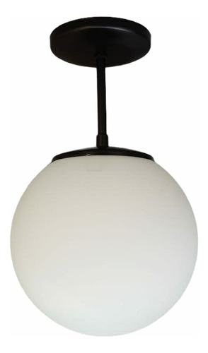 Aplique Techo Globo Vidrio Opal Satinado Ø25 Negro