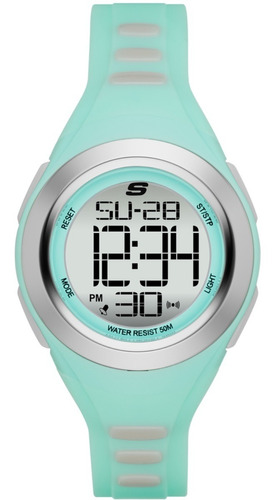 Reloj Dama Skechers Tennyson Sr2019 Color Negro Y Rosa Color De La Correa Verde Claro