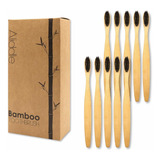 Paquete De 10 Cepillos De Dientes De Bambú Biodegradables, E