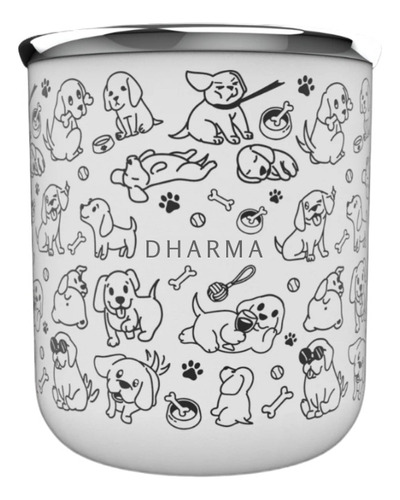 Mate De Acero Inoxidable Termico - Puppy- Blanco