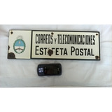 Antiguo Cartel Enlozado Correos Telecomunicaciones Estafeta