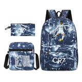 Mochila Lightning Soccer Star Cr7 Kicking, Conjunto De Camis