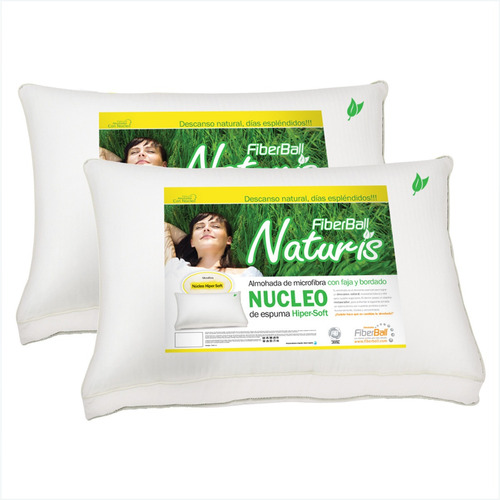 Combo 2 Almohadas Fiberball Naturis Núcleo Hipersoft  70x45