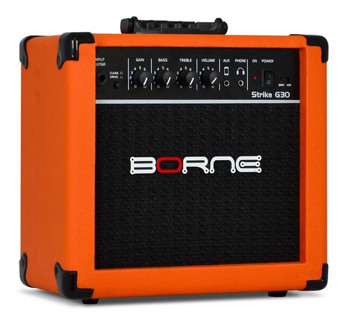 Caixa Cubo Amplificada Borne Strike G30 Laranja