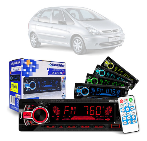 Aparelho Bluetooth/usb/aux/sd/fm Roadstar Citroen C3 Picasso