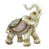 Elefante Decorativo Em Resina Indiano Sabedoria Sorte Gg01