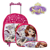 Mochila Infantil Feminina Pequena Princesinha Sofia Rodinhas