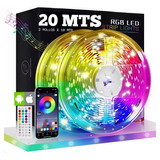 Cinta De Luz Led Rgb 20 Metros Tira Led + Control Bluetooth