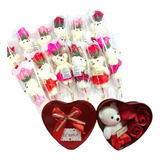 Pack Rosa Oso + Caja Corazon Oso Regalos Madres San Valentin