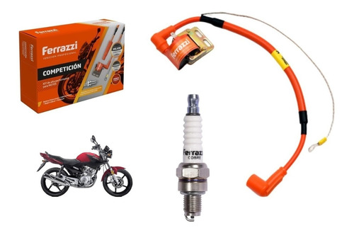 Kit Bobina + Bujia Cobre Ferrazzi Competicion Yamaha Ybr 125