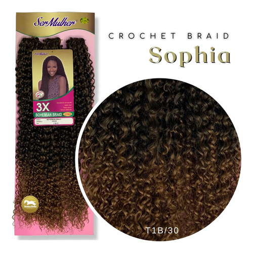 Cabelo Cacheado Sophia Crochet Braid Ser Mulher 55 Cm