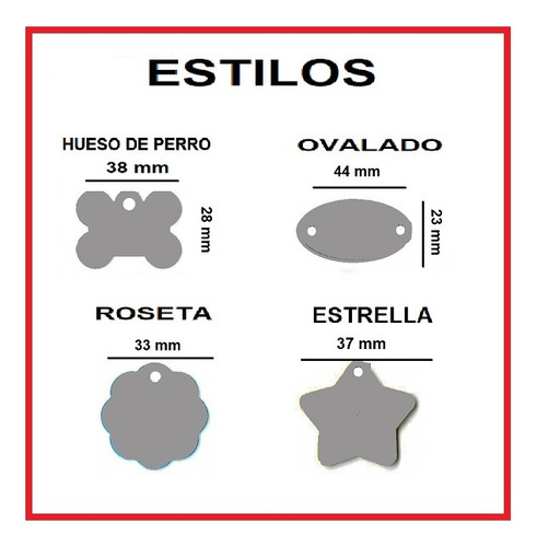 Placa Identificacion Perros Acero Inoxidable Personalizada