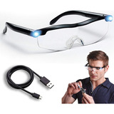 Gafas Lentes Lupa Con Linterna Luz Led Recargable Usb