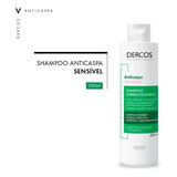 Shampoo Dercos Anticaspa Para Couro Sensível 200ml Vichy.