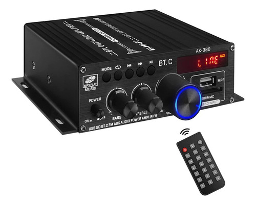 Mini Amplificador Doméstico Ak380, Reproductor Multimedia Bl