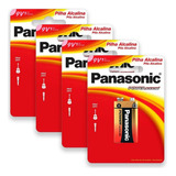 9v Bateria Alcalina Panasonic Kit C/4 Pilha 9v Original