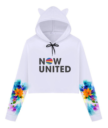 Moletom Cropped Manga Estampada Now United Md01