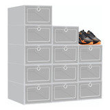 12 Piezas Cajas Organizador De Zapatos Apilables Gris