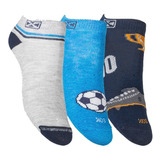 Medias X3 Sox Tripack Bebes Niños Azul Soquetes Punteras Pie