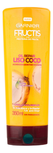 Repuesto Acondicionador Garnier Fructis Acondicionador Garnier Fructis Oil Repair Liso Coco Liso Coco En Botella De 350ml Por 1 Unidad