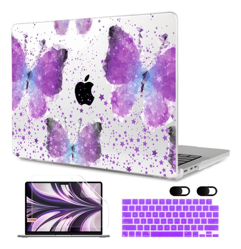 Funda Meegoodo Para Macbook Air 13 M2 + C/teclado Purple Bu