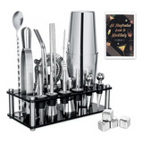 Kit Cocteleria Bartender Con Soporte,boston 550ml  25 Piezas