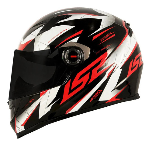 Capacete Ls2 Ff358 Classic Draze Preto Branco Vermelho