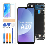 Para Samsung Galaxy A20 Pantalla Táctil Lcd Con Marco