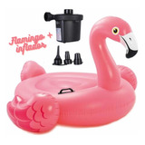 Kit Flotador Flamingo Inflable Intex Rosa + Bomba Electrica