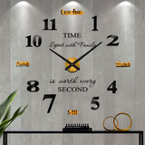 Reloj De Pared Adhesivo 3d Diy Moderno Grande Negro Oro