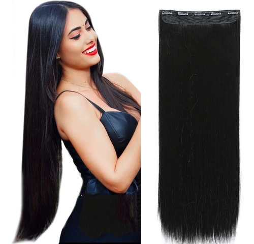 Extensiónes De Cabello Negro Azabache Intenso Extralarga