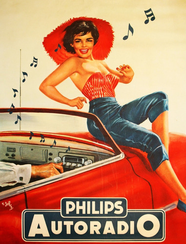 Placa Decorativa Auto Rádio Phillips Propaganda Antiga