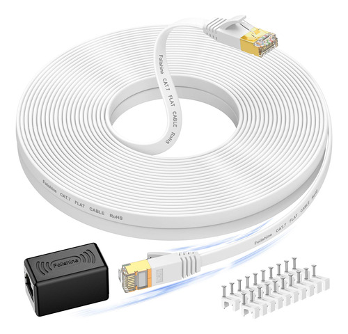 Cable Ethernet Cat7, 50 Pies De Largo, Cable De Red Plano De