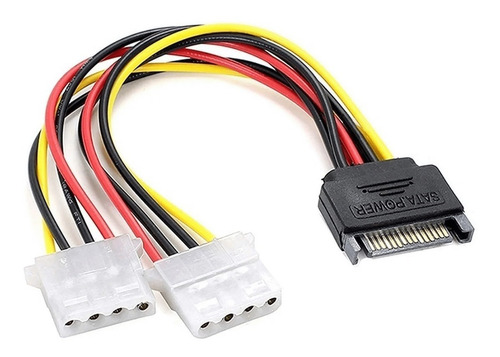 Cabo Y Adaptador 1 Sata Macho Para 2 Ide Molex Fêmea Nf-e