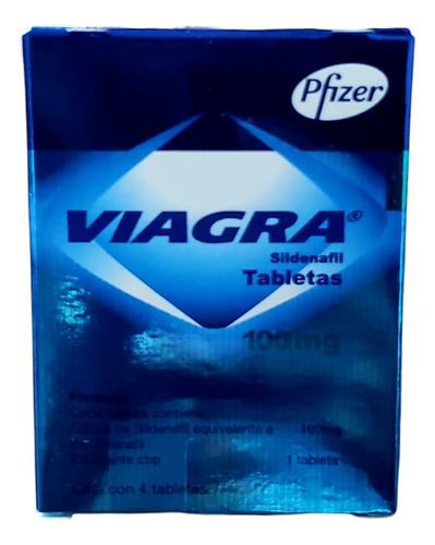 Viagra Sildenafil 100mg 4 Tabletas Recubiertas